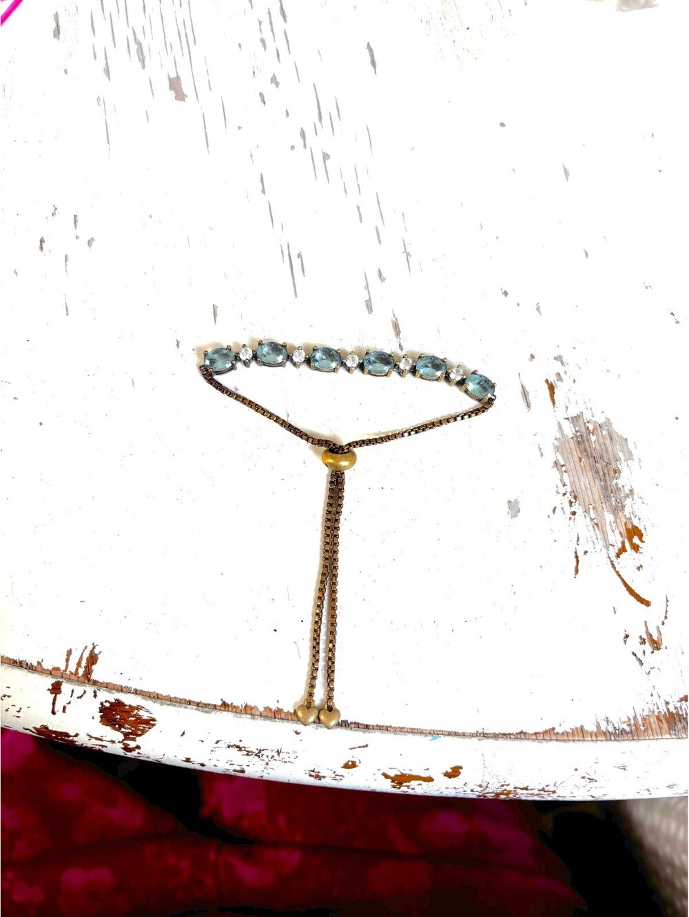 JC Penney BR SUN Vintage Aquamarine Bolo Bracelet